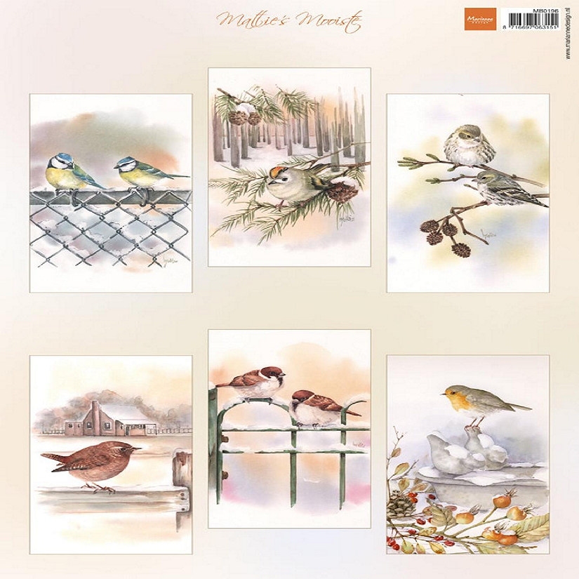 Marianne Design A4 Cutting Sheet  Mattie's Mooiste Slimline Birds Image