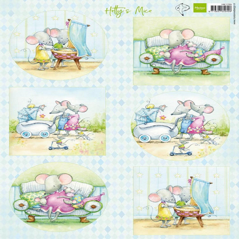 Marianne Design Cutting Sheet Hetty's Mice Baby A4 Image