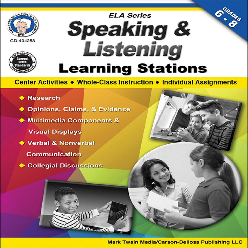 Mark Twain Media Speaking and Listening Learning Stations Resource Book Image
