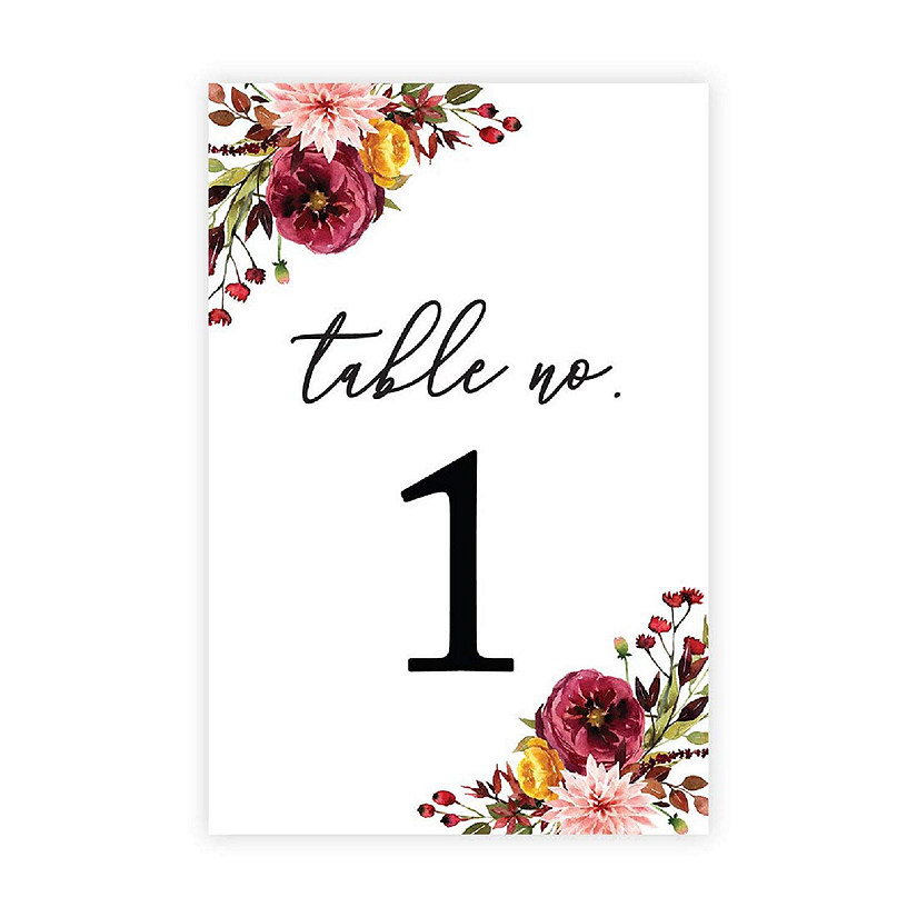 Marsala Floral Numbers 1 20 Image