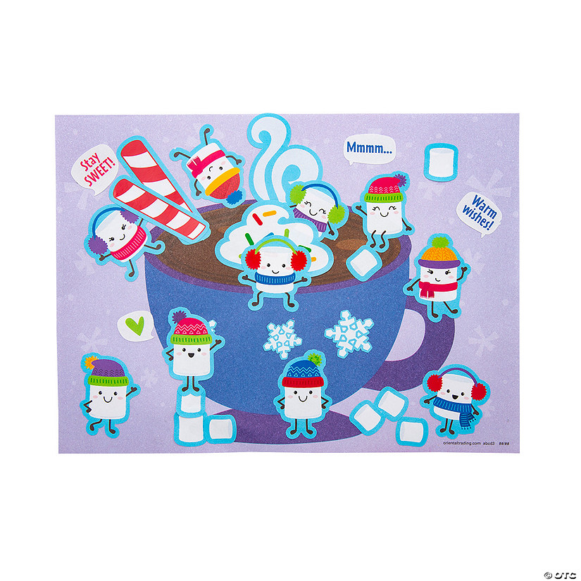 Marshmallows &amp; Hot Cocoa Sticker Scenes - 12 Pc. Image