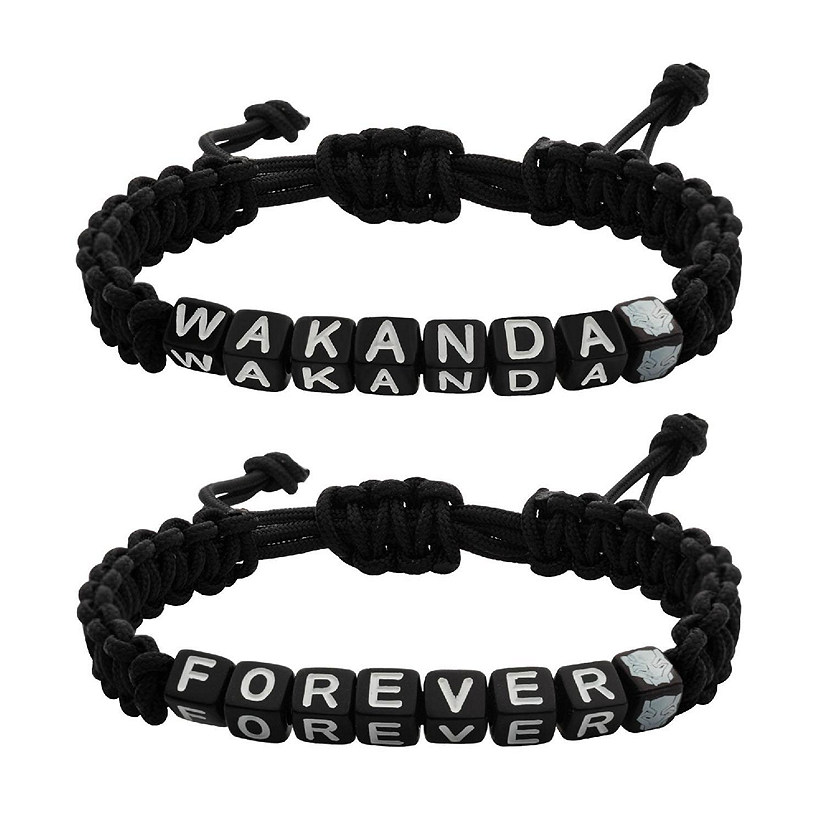 Marvel Black Panther: Wakanda Forever 2-Piece Cord Pull Bracelet Set Image