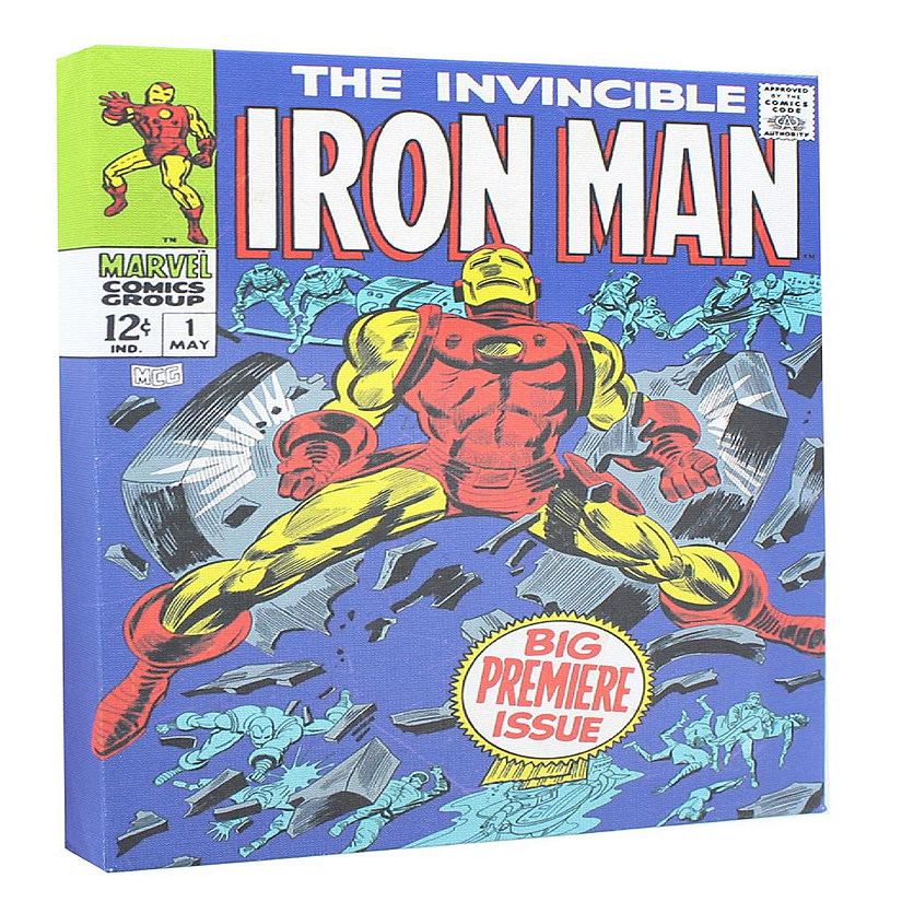 Marvel Comic Cover 9 x 5 Inch Canvas Wall Art  Invincible Iron Man #1 Image
