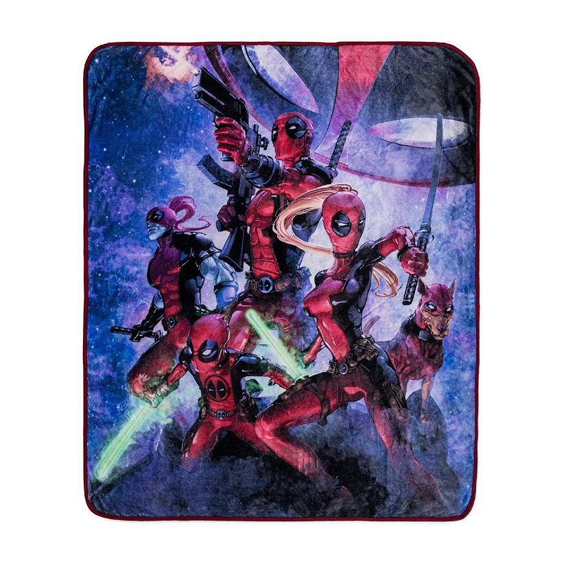 Marvel Comics Deadpool Corps Raschel Throw Blanket  50 x 60 Inches Image