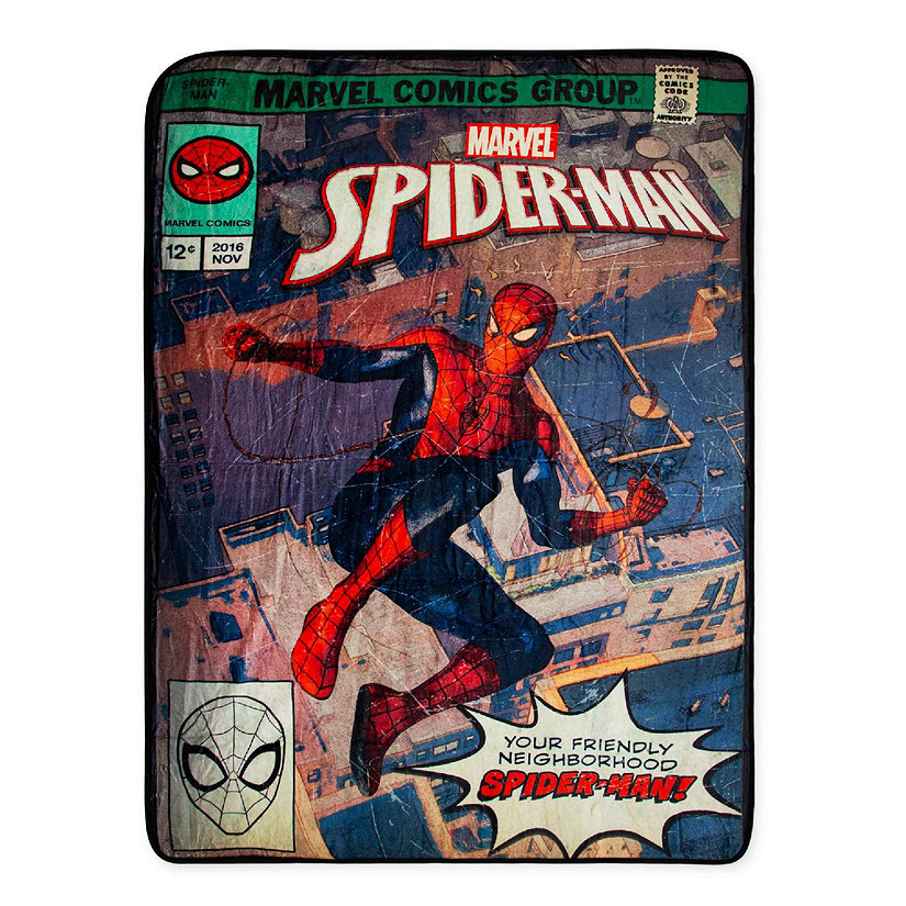 Marvel Comics Friendly Neighborhood Spider-Man Throw Blanket  45 x 60 Inches Image