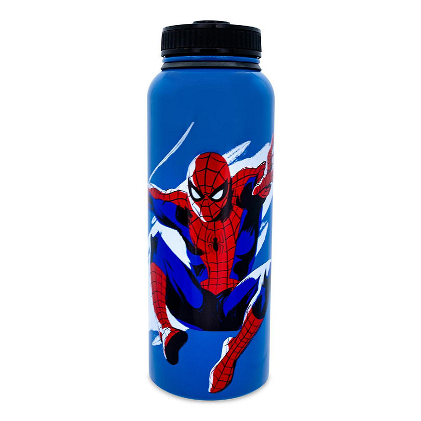 Marvel Comics Spider-Man Stainless Steel Water Bottle  Holds 42 Ounces Image
