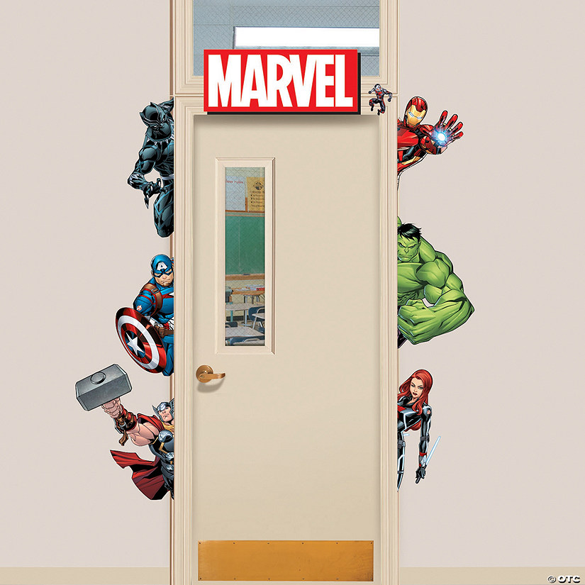 Marvel&#8482; Comics Superhero Paper Door Border Decorating Set - 8 Pc. Image