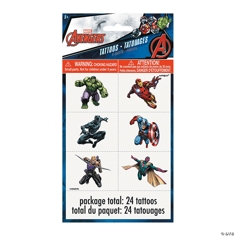 Marvel Comics The Avengers&amp;#8482; Temporary Tattoos - 4 Pc. Image