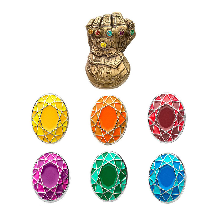 Marvel Infinity Gauntlet and Infinity Stones Enamel Collector Pin Set Image