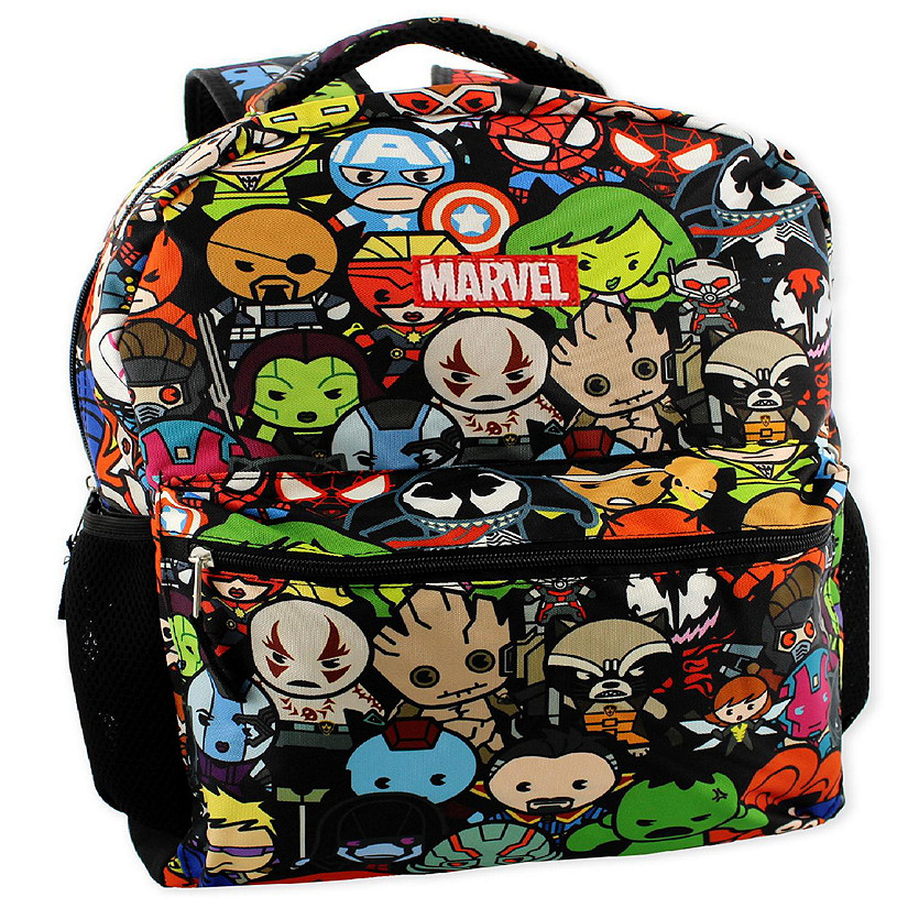 Marvel Kawaii Avengers Boys Girls 16" School Backpack (One Size, Black/Multi) Image