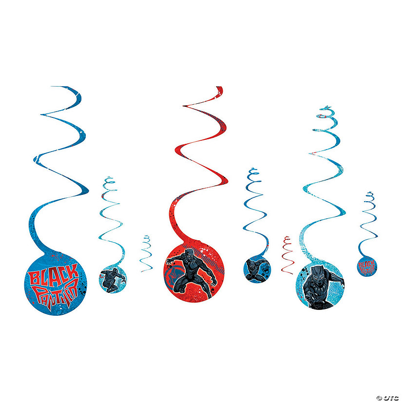 Marvel&#8217;s Black Panther&#8482; Hanging Swirl Decorations - 8 Pc. Image