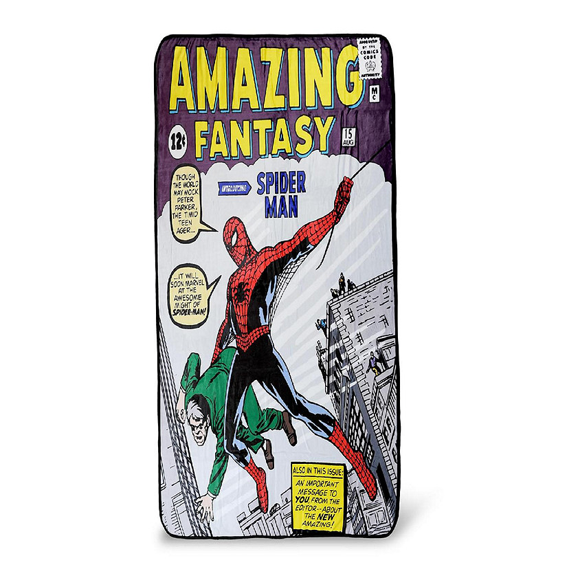 Marvel Spider-Man Amazing Fantasy No. 15 Fleece Throw Blanket  60 x 45 Inches Image