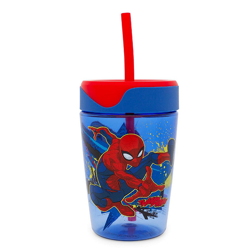 Marvel Spider-Man "Thwip" Kids Spill-Proof Tumbler With Straw  Holds 18 Ounces Image