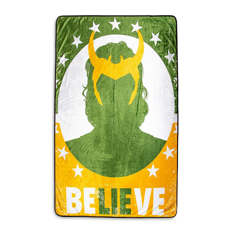 Marvel Studios Loki "Believe" Fleece Throw Blanket  45 x 60 Inches Image