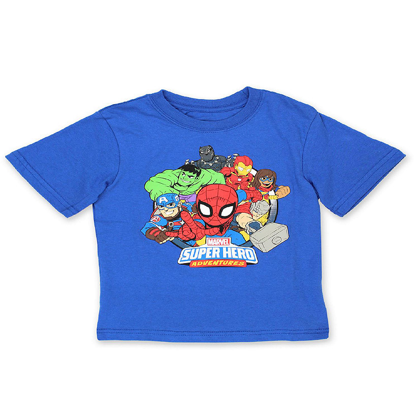 Marvel Super Hero Adventures Toddler Boys Short Sleeve T-Shirt Tee (3T, Blue) Image