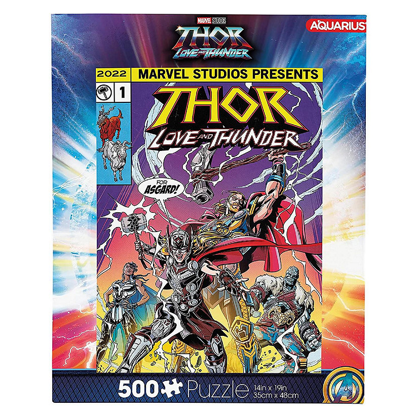 Marvel Thor Love and Thunder Comic 500 Piece Jigsaw Puzzle Image