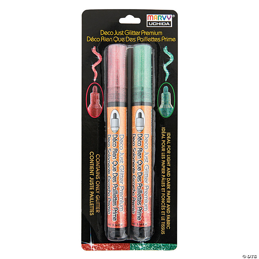 Marvy<sup>&#174;</sup> Premium Red & Green Glitter Markers - 2 Pc. Image