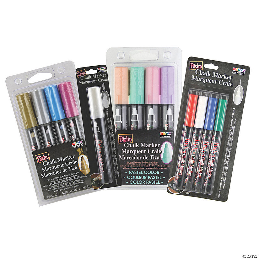 Marvy Uchida&#174; Bistro Chalk Markers, Chisel, Fine & Broad Tip, 13 Color Set Image