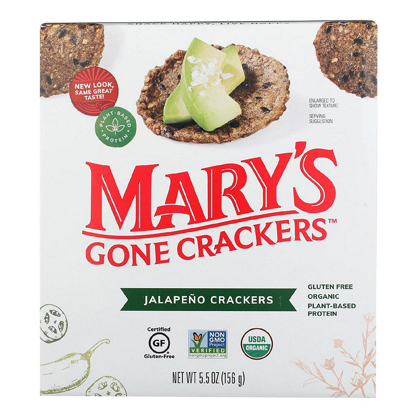 Mary's Gone Crackers Hot 'N Spicy Jalapeno Crackers 5.5 oz Pack of 6 Image