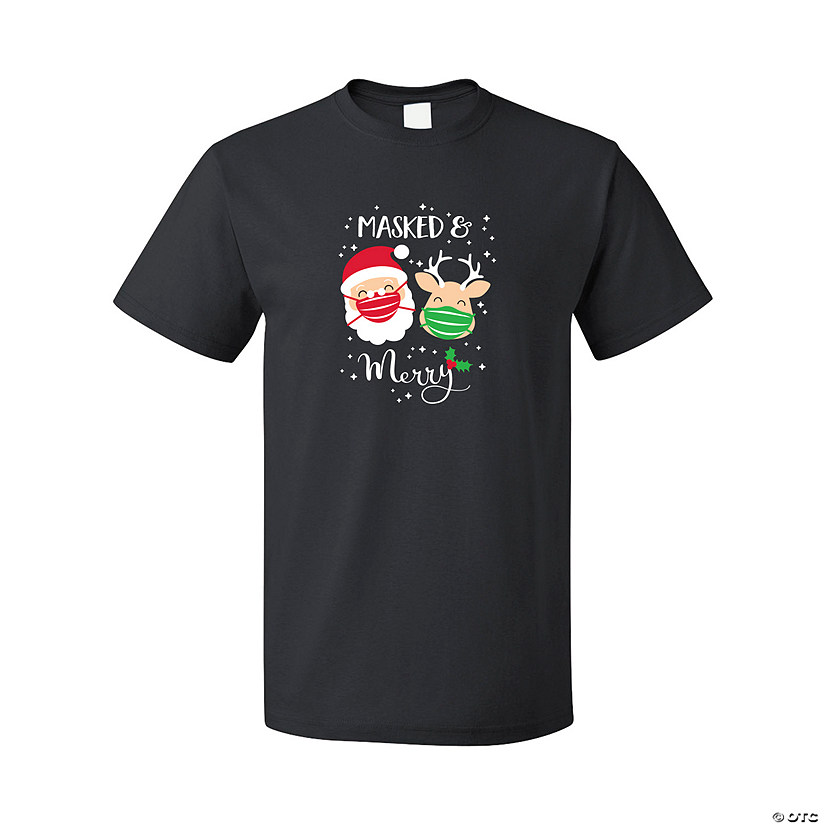 Masked & Merry Adult&#8217;s T-Shirt Image