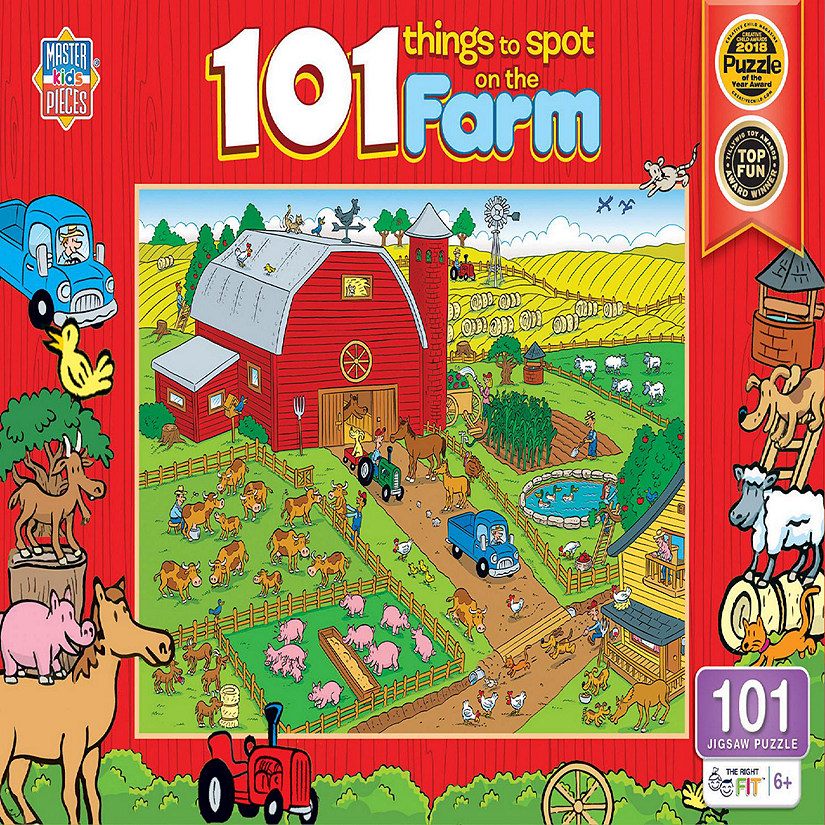 MasterPieces 101 Things to Spot on a Farm - 101 Piece Jigsaw Puzzle Image