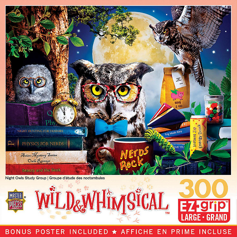 MasterPieces 300 Piece EZ Grip Puzzle - Night Owls Study Group Image