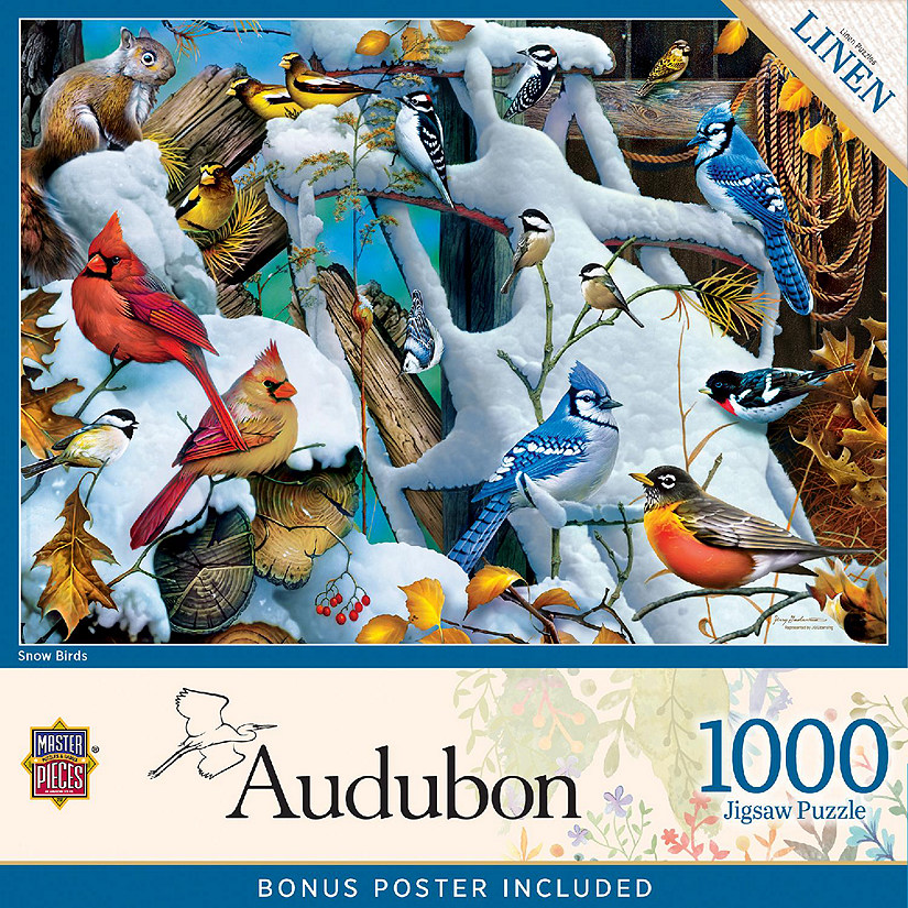 MasterPieces Audubon - Snow Birds 1000 Piece Jigsaw Puzzle for Adults Image