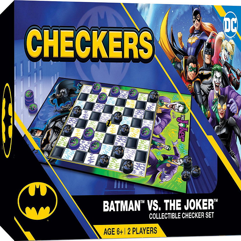 MasterPieces Batman vs The Joker Checkers Board Game for Kids Image