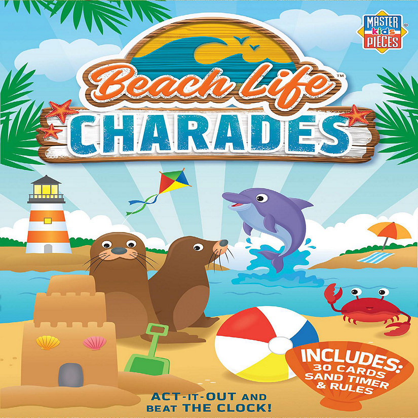 MasterPieces Beach Life Charades Card Game for Kids and Families Image