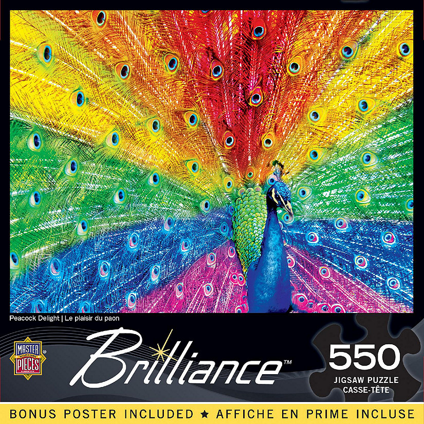 MasterPieces Brilliance - Peacock Delight 550 Piece Jigsaw Puzzle Image