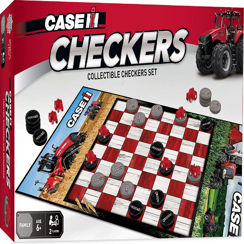 MasterPieces Case/Farmall Checkers Board Game for Kids ages 6 and Up Image