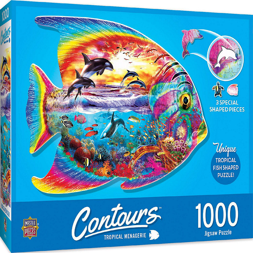 MasterPieces Contours - Tropical Menagerie 1000 Piece Shaped Puzzle Image