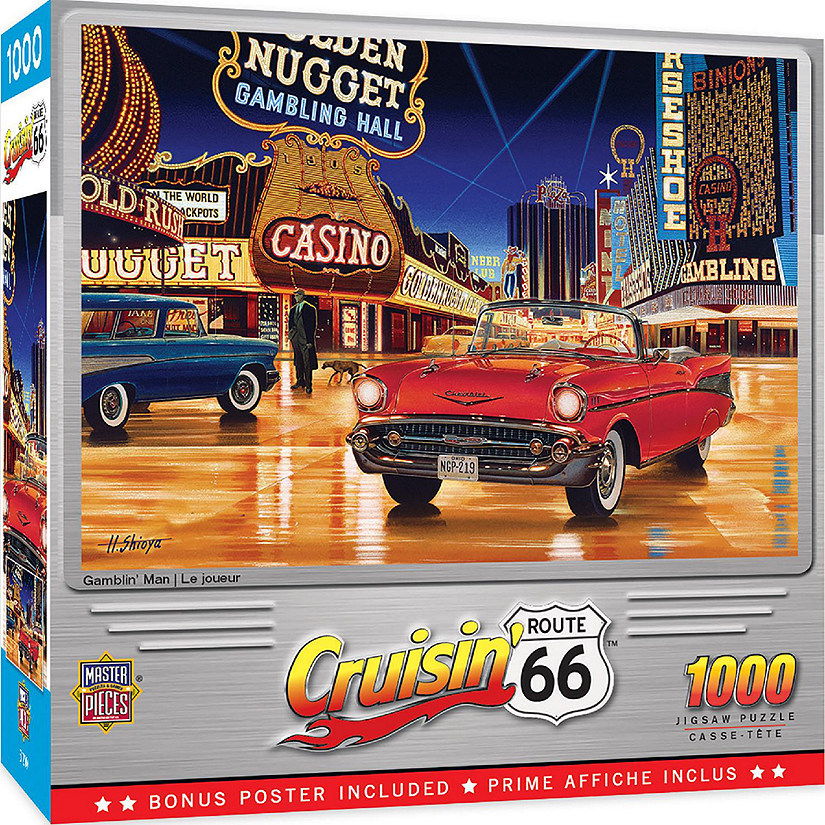 MasterPieces Cruisin' Route 66 - Gamblin' Man 1000 Piece Jigsaw Puzzle Image