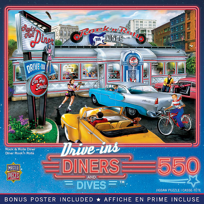 MasterPieces Drive-Ins, Diners & Dives - Rock & Rolla Diner 550 Piece Puzzle Image