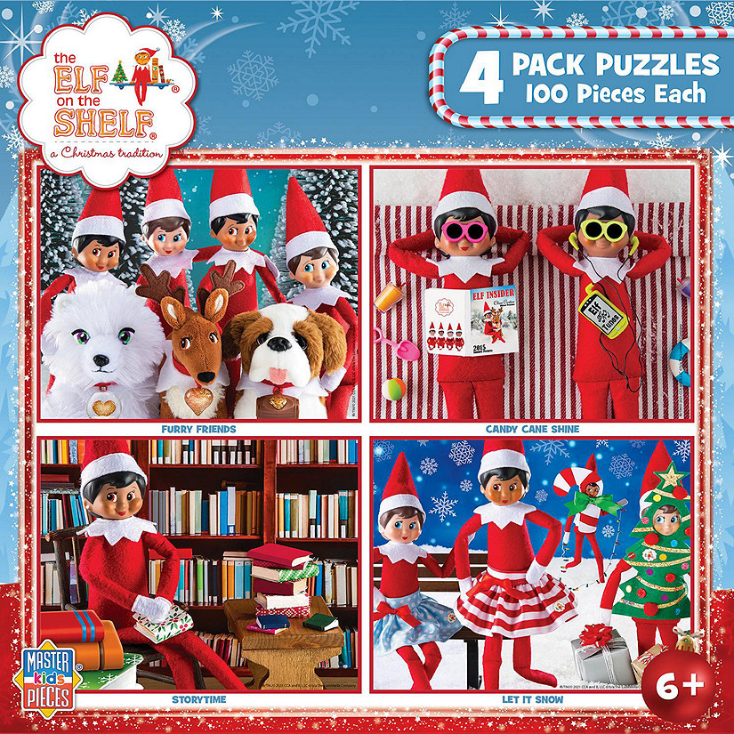 MasterPieces Elf on the Shelf 4-Pack 100 Piece Jigsaw Puzzles - V1 Image