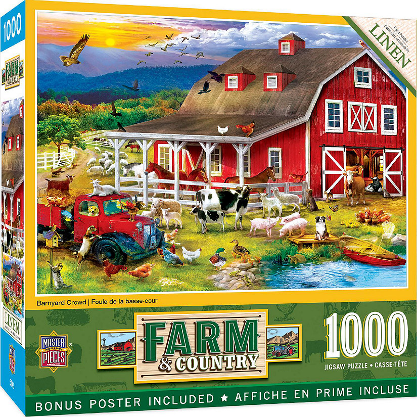MasterPieces Farm & Country - Barnyard Crowd 1000 Piece Jigsaw Puzzle Image