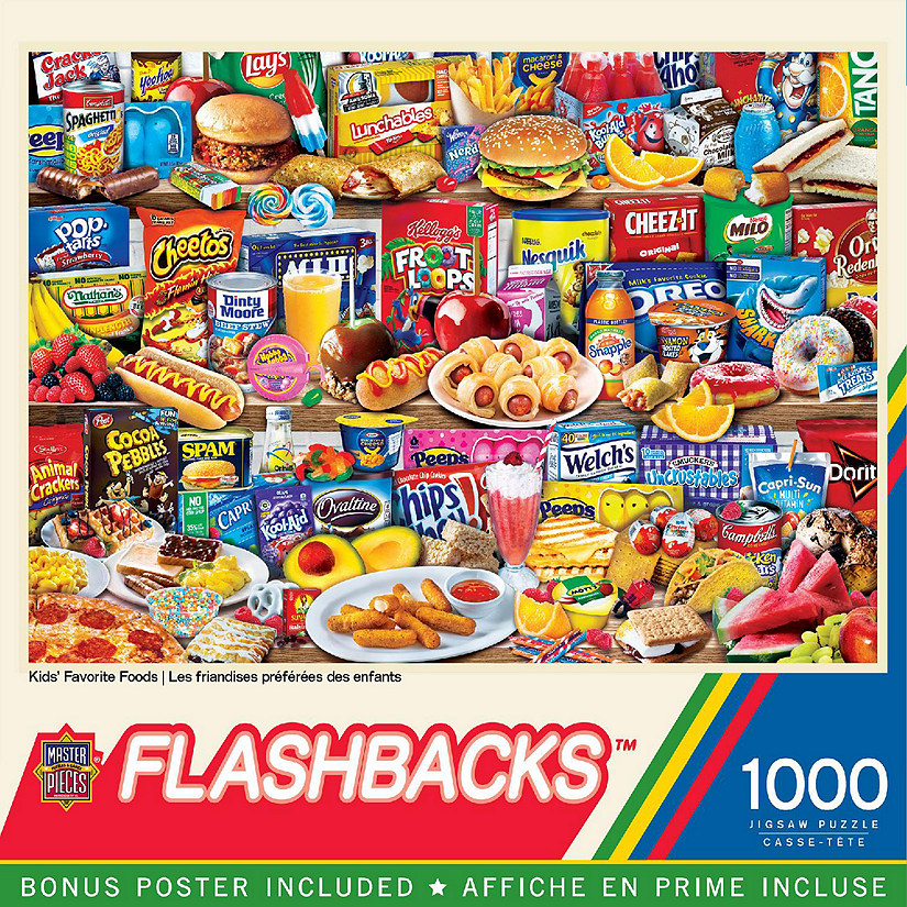 MasterPieces Flashbacks - Kids Favorite Foods 1000 Piece Jigsaw Puzzle Image