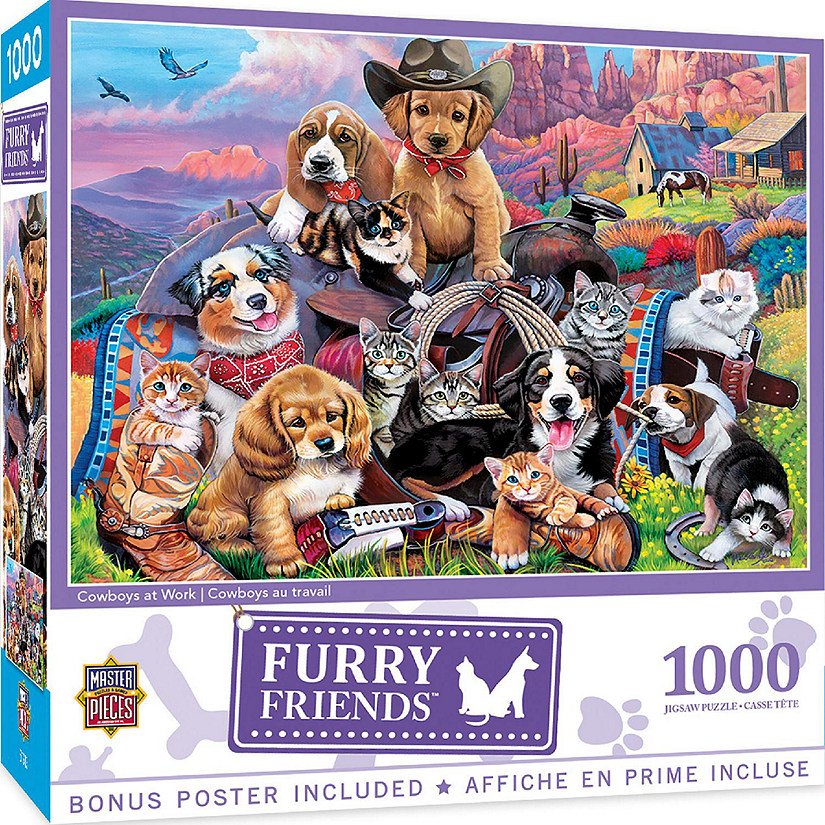 MasterPieces Furry Friends - Cowboys at Work 1000 Piece Jigsaw Puzzle Image