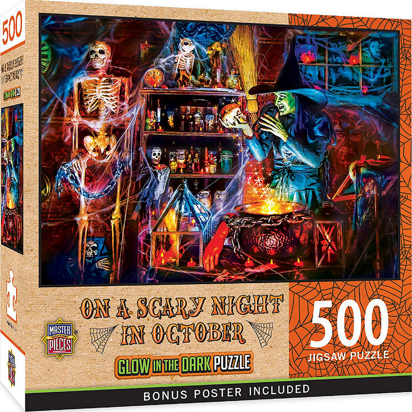 MasterPieces Glow in the Dark - On a Scary Night in October 500 Piece Puzzle Image
