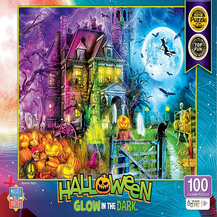 MasterPieces Halloween Glow in the Dark - Spooky Night 100 Piece Puzzle Image