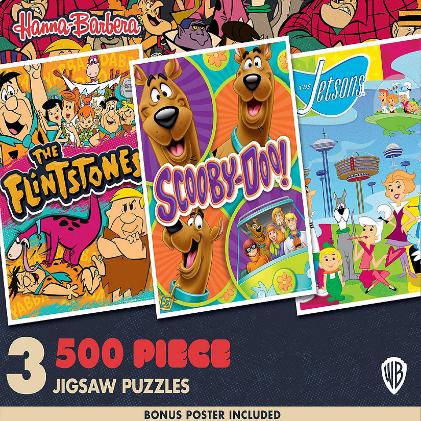 MasterPieces Hanna-Barbera - 500 Piece Jigsaw Puzzles 3 Pack Image