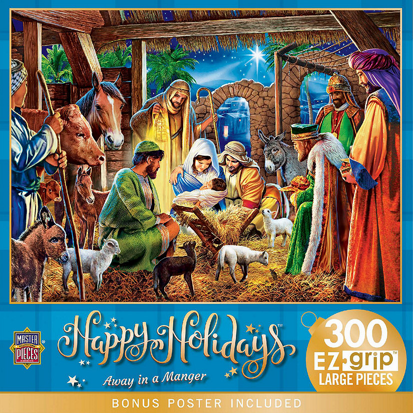 MasterPieces Happy Holidays - Away in a Manger 300 Piece EZ Grip Puzzle Image