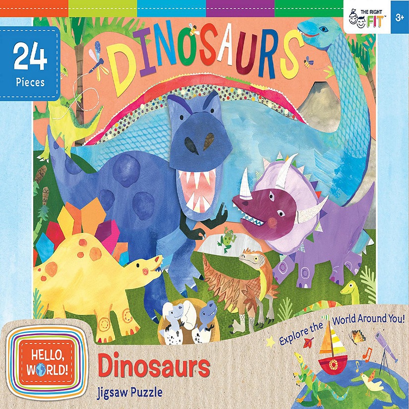 MasterPieces Hello, World! - Dinosaurs 24 Piece Jigsaw Puzzle Image