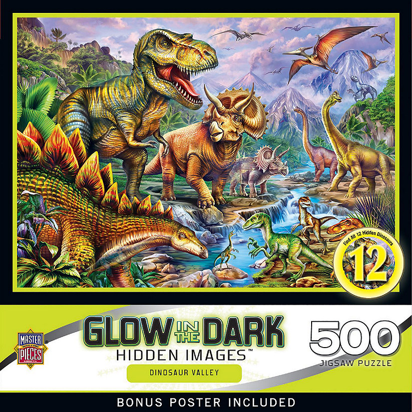 MasterPieces Hidden Images - Dinosaur Valley 500 Piece Jigsaw Puzzle Image