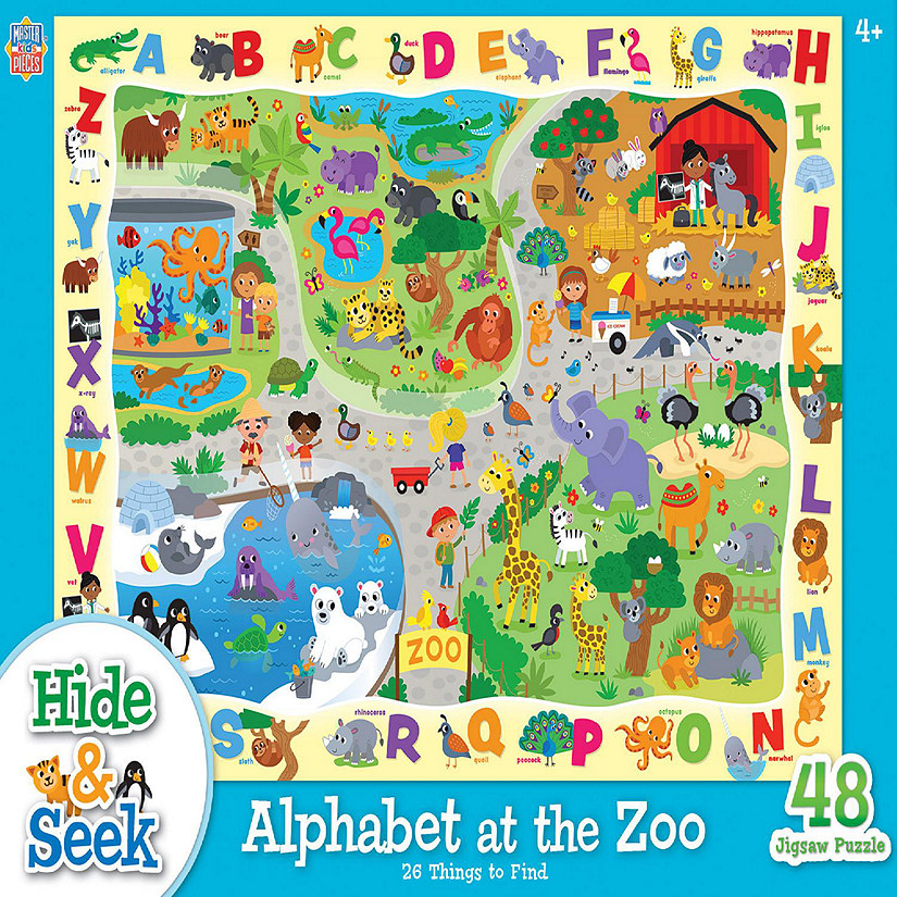 MasterPieces Hide & Seek - Alphabet at the Zoo 48 Piece Jigsaw Puzzle Image