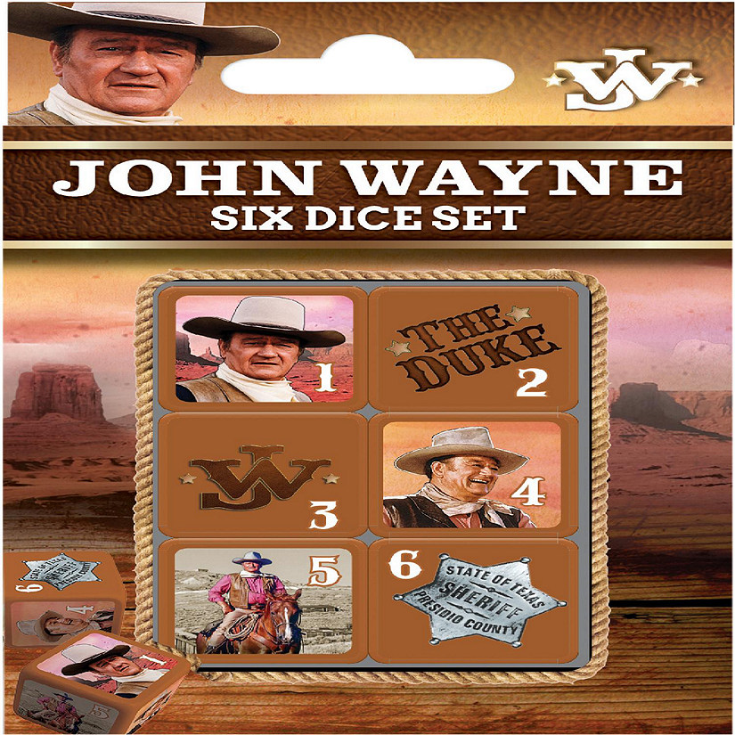 MasterPieces John Wayne - 6 Piece D6 Gaming Dice Set Ages 6 and Up Image