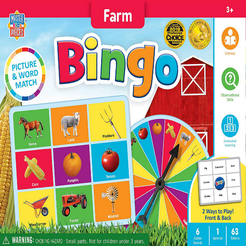 MasterPieces Kids Games - Farm Bingo Game for Kids and Families Image