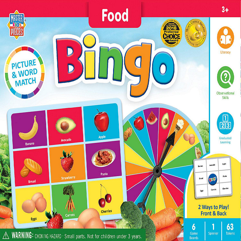 MasterPieces Kids Games - Food Bingo Game for Kids and Families Image