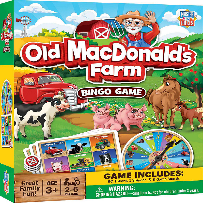 MasterPieces Kids Games - Old MacDonald's Farm Bingo Game for Kids Image