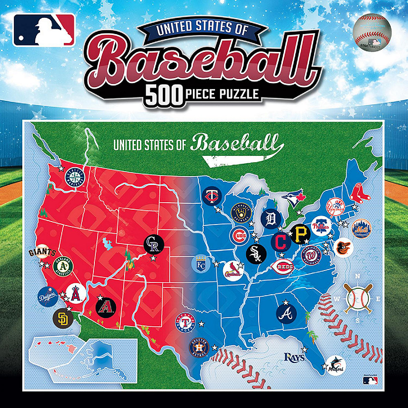 MasterPieces League Map 500 - MLB League Map 500Piece Puzzle Image